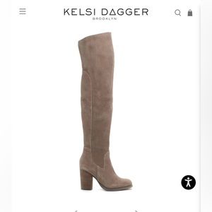 Kelsi Dagger Logan Taupe over the knee boots, size 7.5, brand new